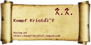 Kempf Kristóf névjegykártya