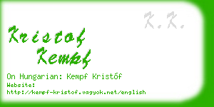 kristof kempf business card